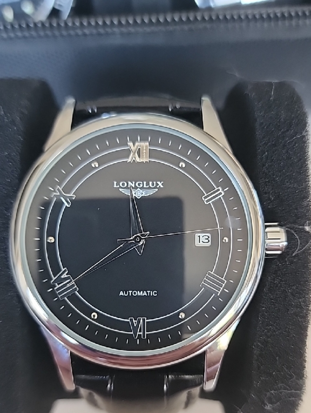 Men's Automatic Black Dial Silver Case Watch